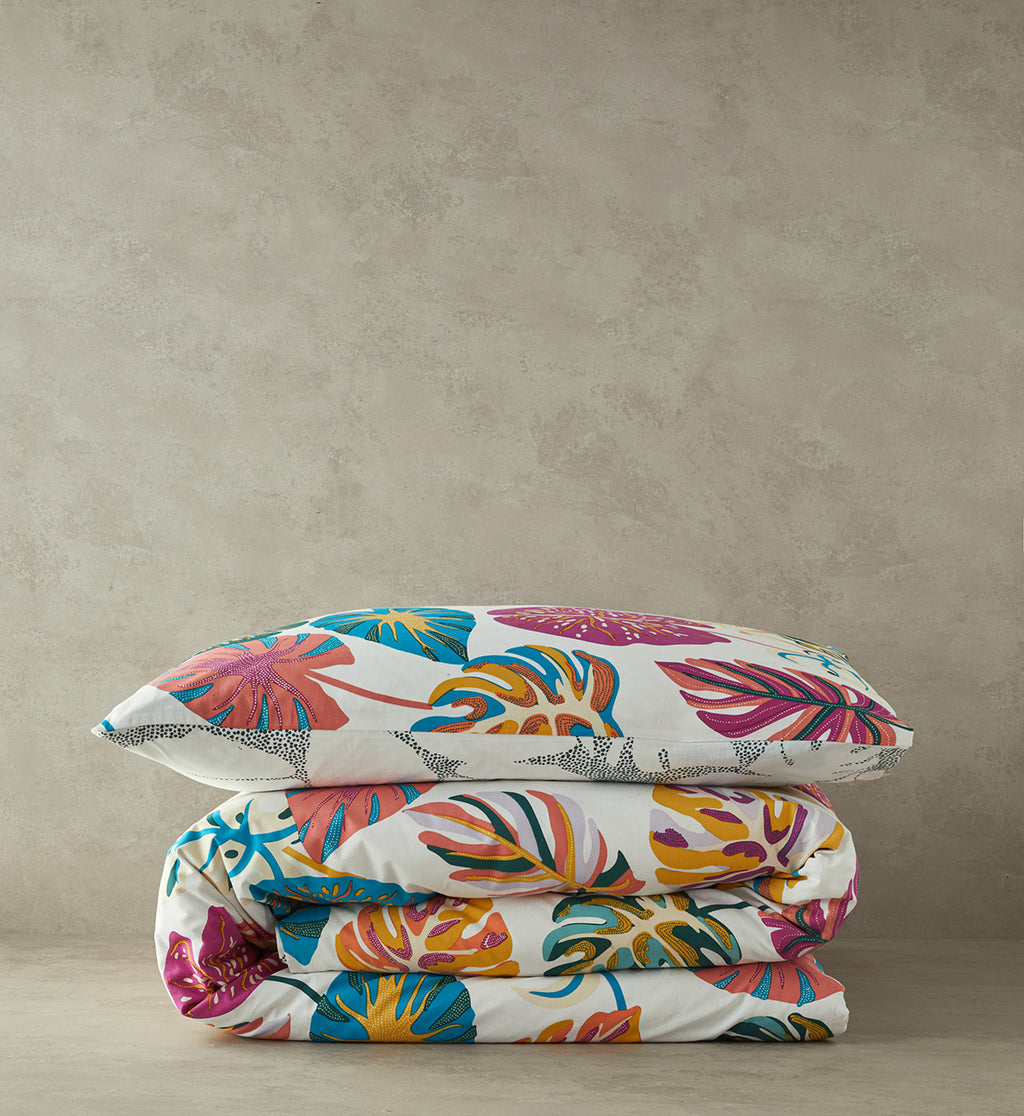 Cotton Duvet Cover Set Fuchsia (view 6)