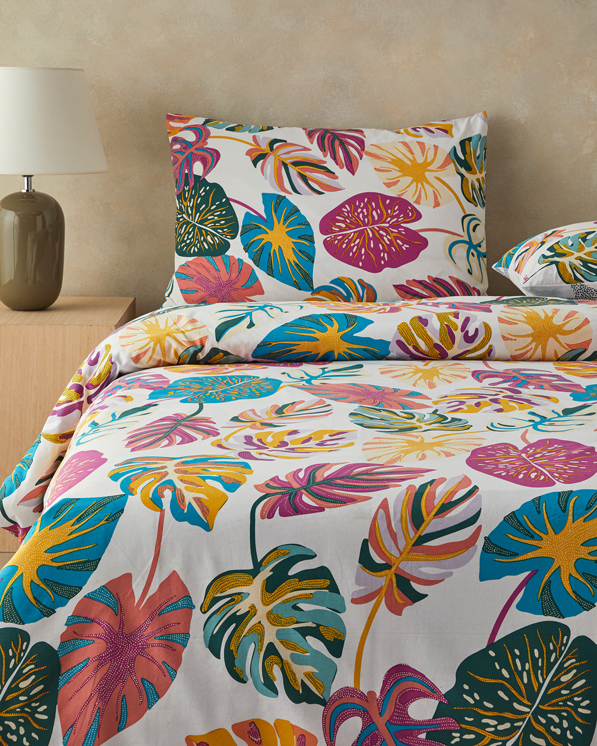 Cotton Duvet Cover Set Fuchsia (view 8)