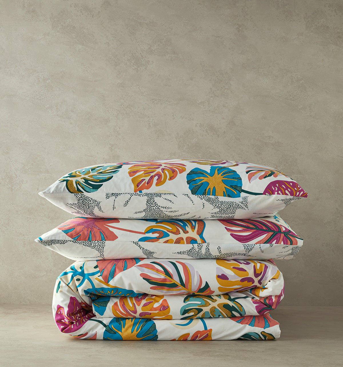 Cotton Duvet Cover Set Fuchsia (view 12)