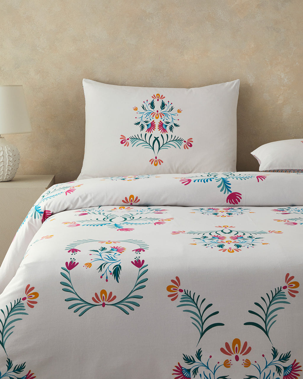 Cotton Duvet Cover Set Green - King 240x220 cm (view 2)