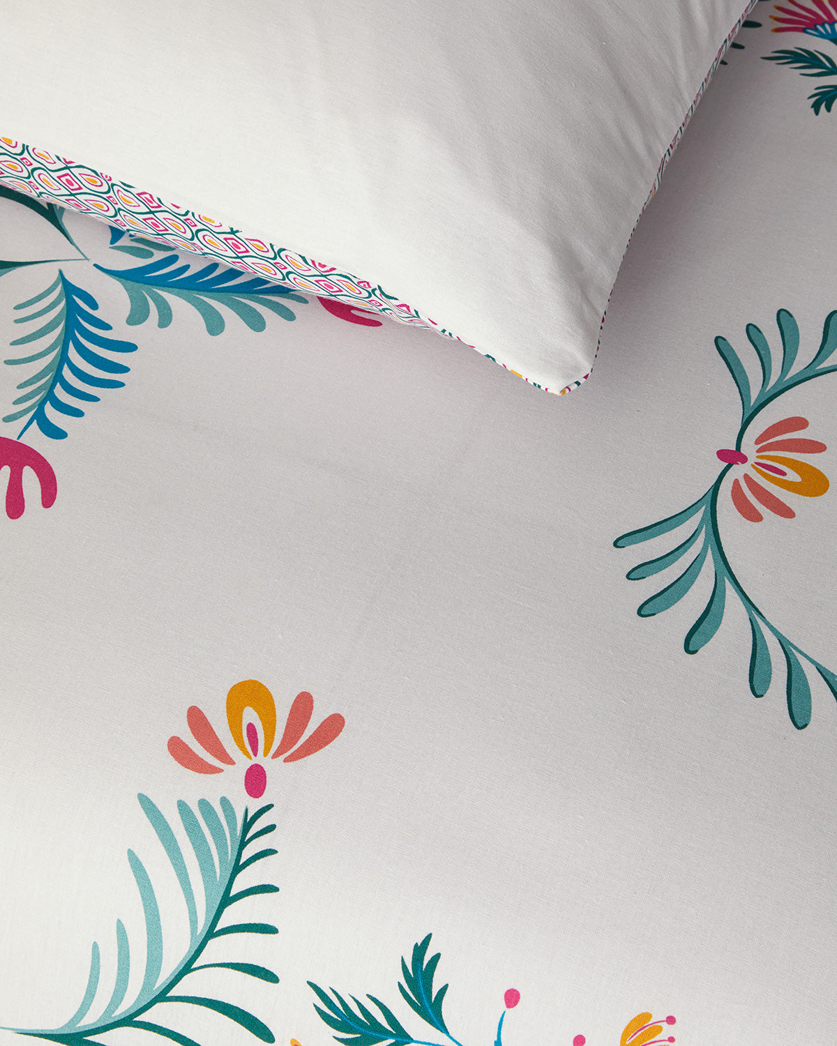 Cotton Duvet Cover Set Green (view 4)