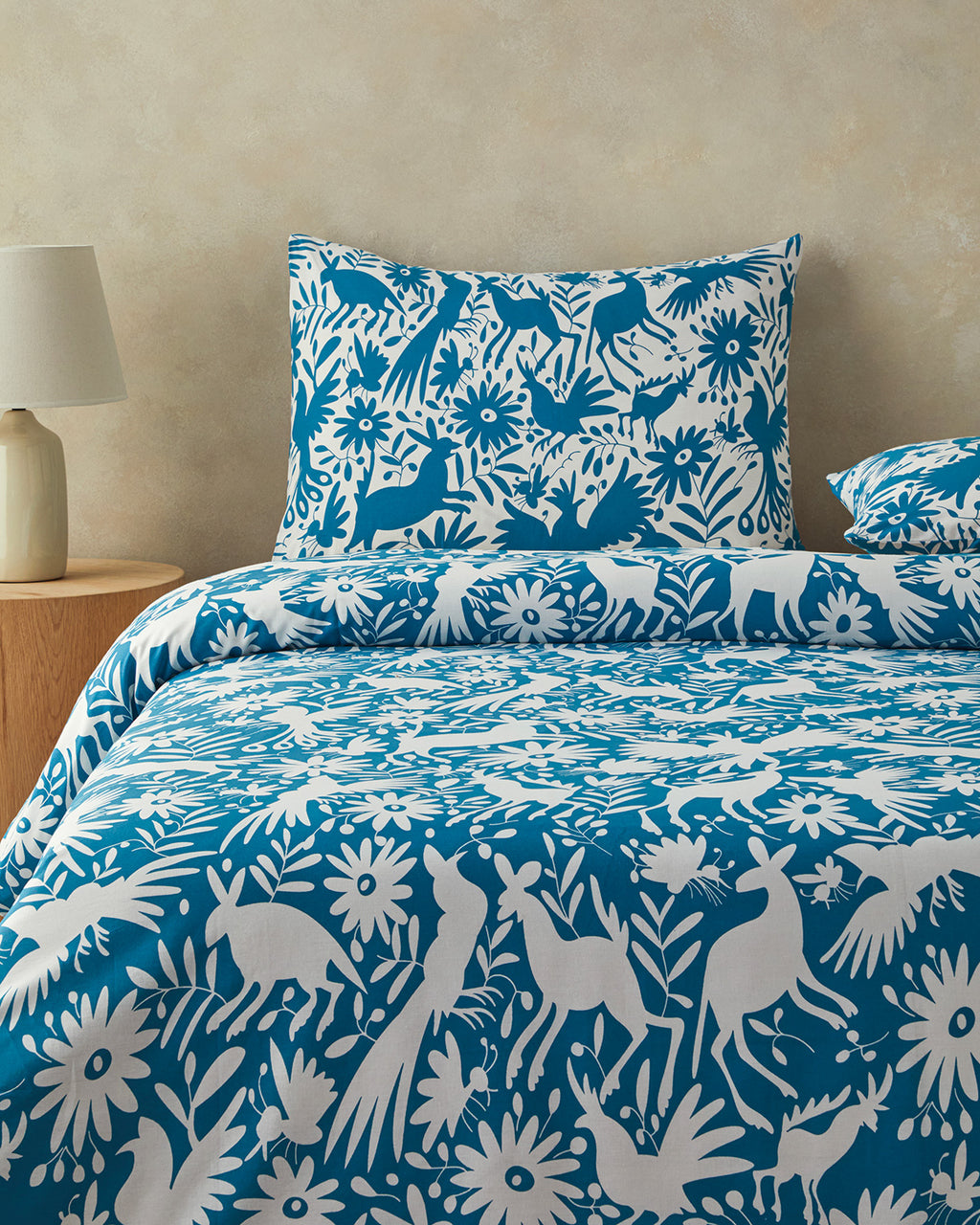 Cotton Duvet Cover Set Blue - Single 160x220 cm