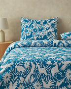 Cotton Duvet Cover Set Blue (view 6)