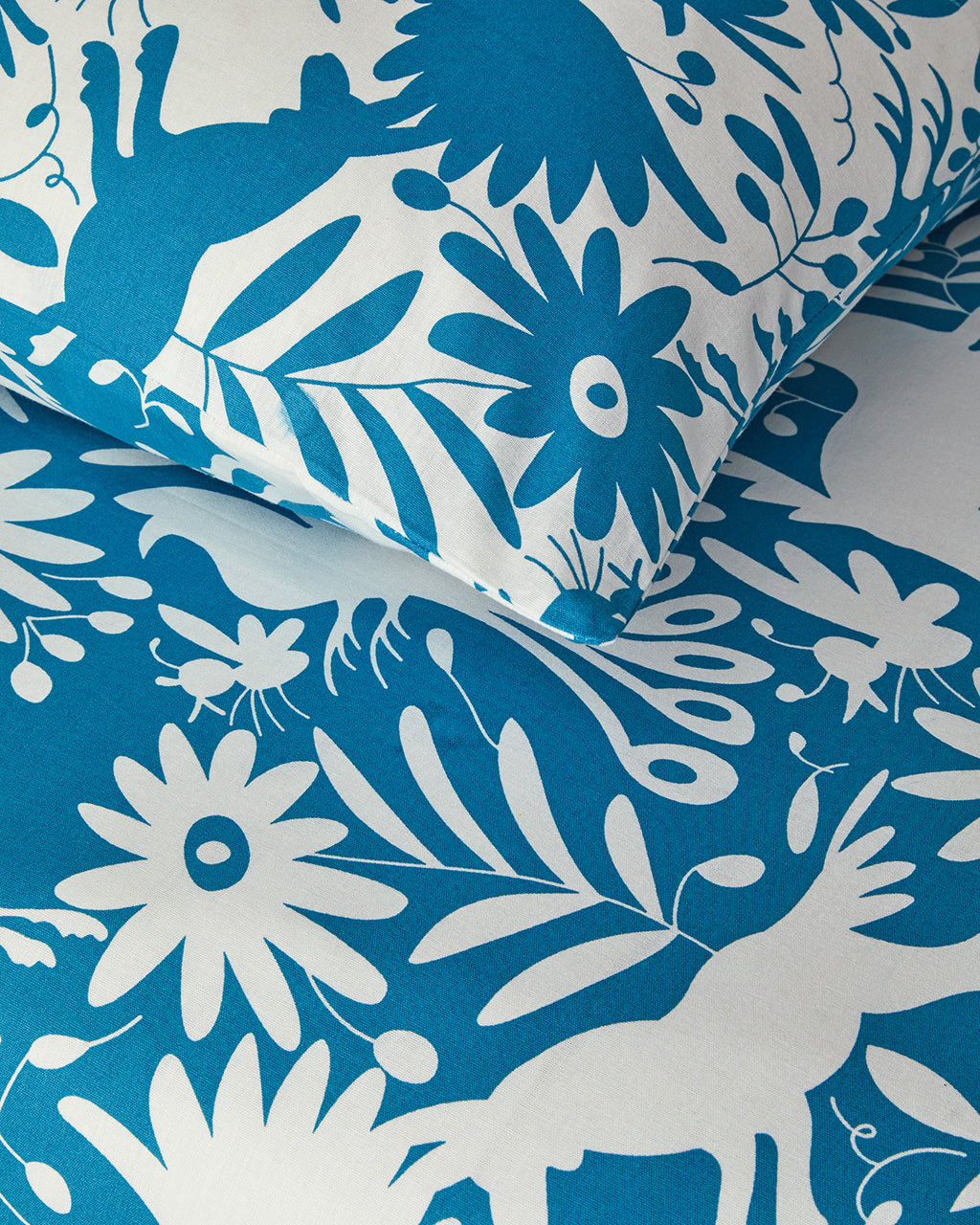 Cotton Duvet Cover Set Blue (view 8)