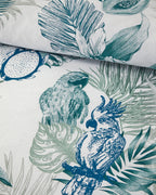 Cotton Duvet Cover Set Navy Blue - Green - King 240x220 cm (view 3)