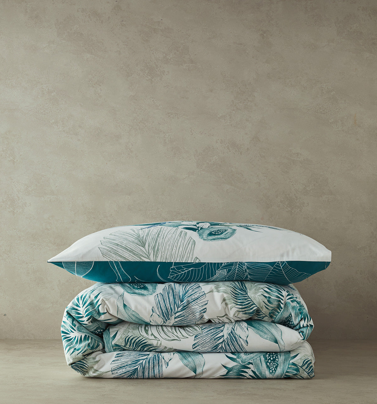 Cotton Duvet Cover Set Navy Blue - Green (view 6)