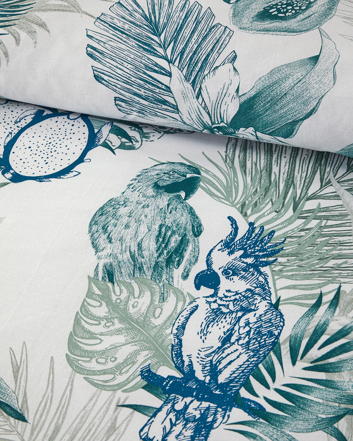Cotton Duvet Cover Set Navy Blue - Green (view 9)