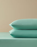 Plain Cotton Fitted Sheet Set - Green - Single 100x200 cm