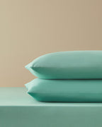 Plain Cotton Fitted Sheet Set - Green - Single 100x200 cm