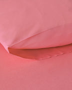 Plain Cotton Fitted Sheet Set - Dark Pink - Single 100x200 cm (view 4)
