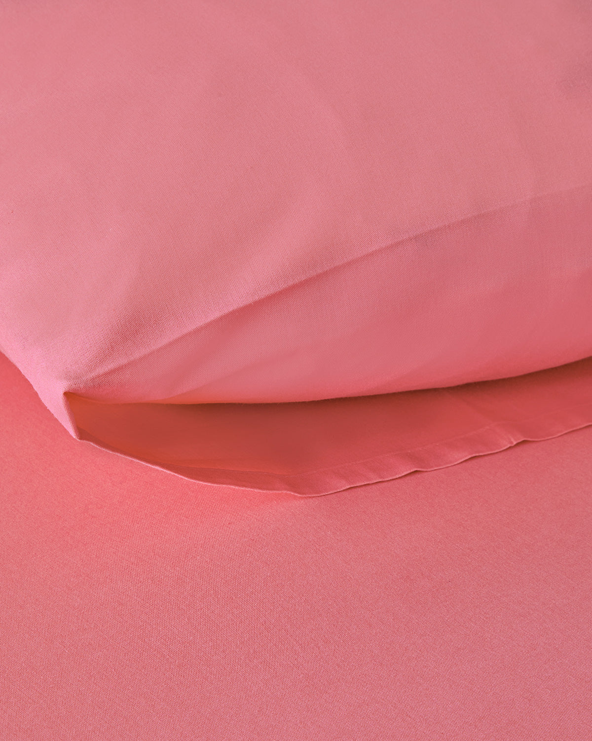 Plain Cotton Fitted Sheet Set - Dark Pink - Single 100x200 cm (view 4)