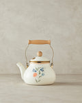 Enamel Tea Pot 2 Litre White - Blue