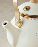 Enamel Tea Pot 2 Litre White - Blue (view 2)