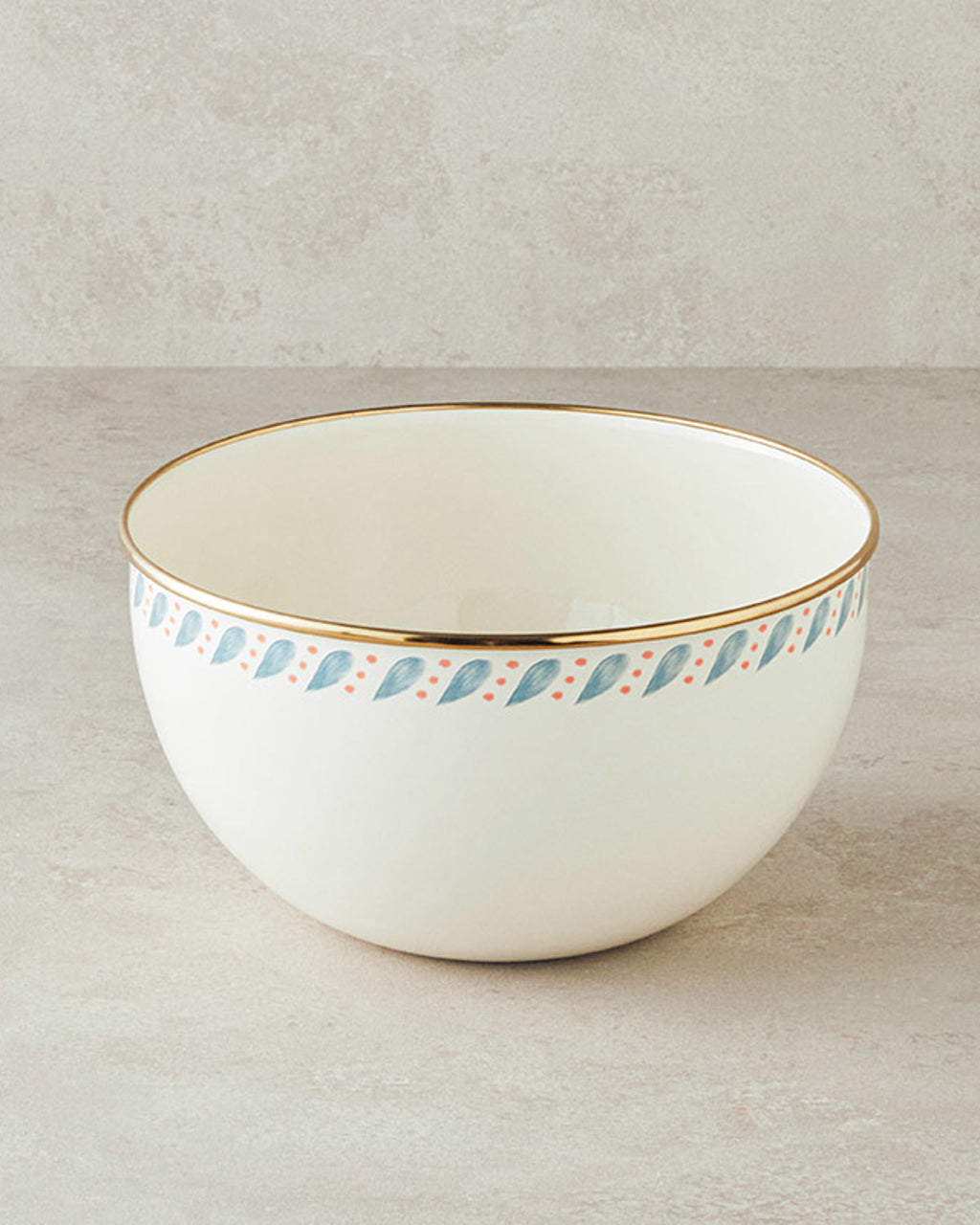 Enamel Mixing Bowl 24 cm White - Blue (view 2)