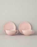 Fiore New Bone China 4 Pieces 2 Servings Tea Cup Set 220 ml Powder