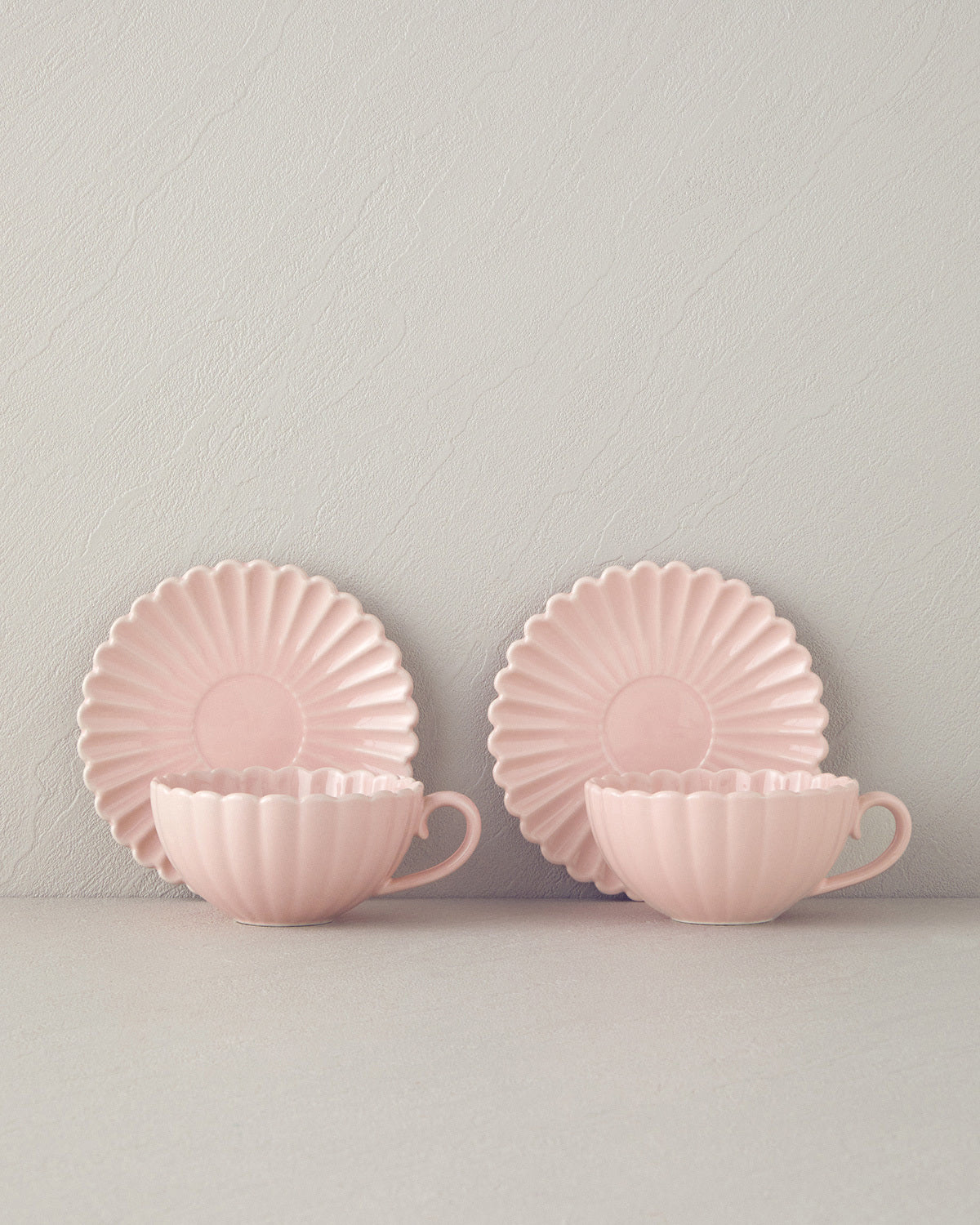 Fiore New Bone China 4 Pieces 2 Servings Tea Cup Set 220 ml Powder