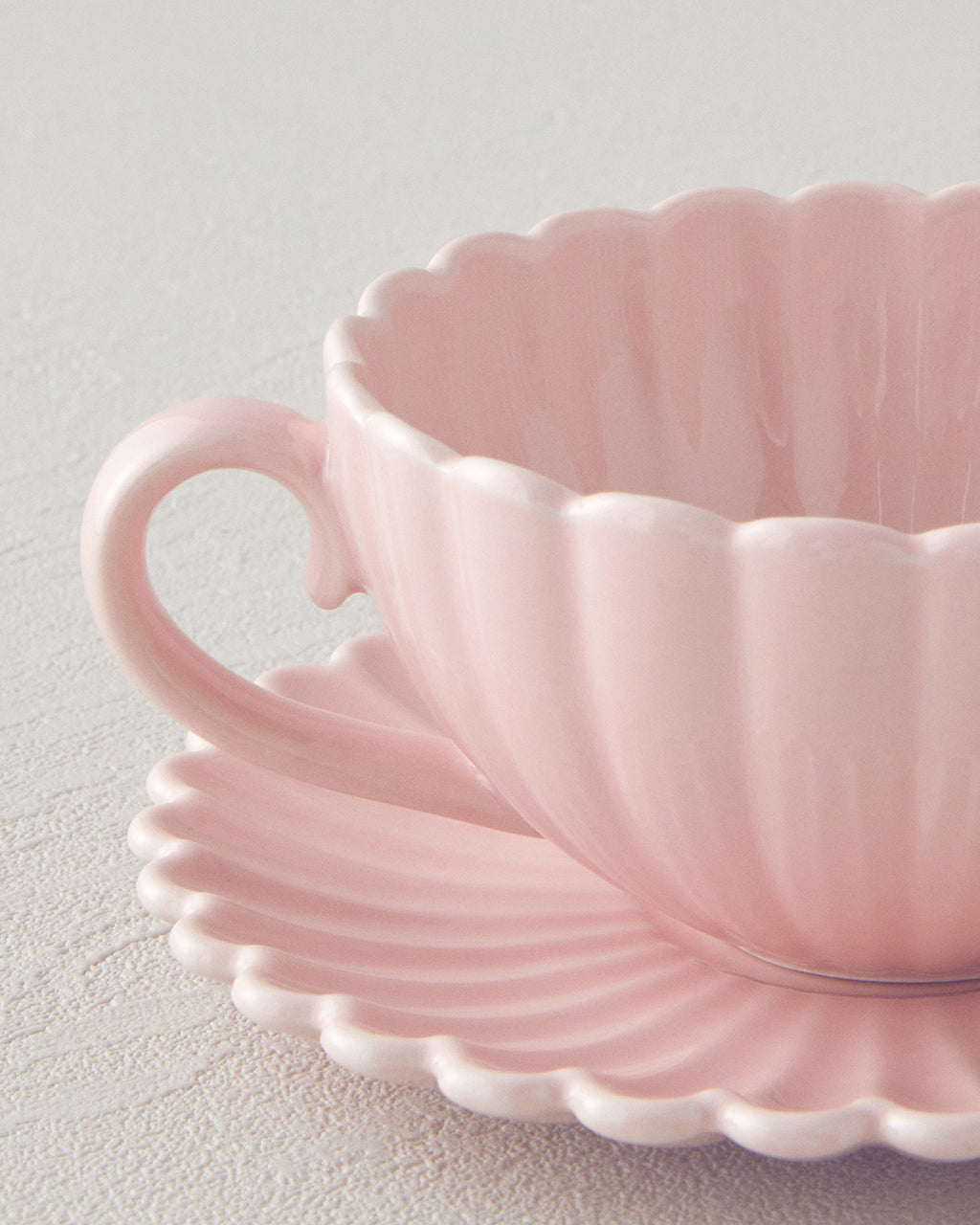 Fiore New Bone China 4 Pieces 2 Servings Tea Cup Set 220 ml Powder (view 3)