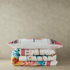 Soft Cotton with Digital Print Duvet Cover Set Orange - Beige (view 5)