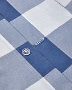 Gingham Easy Iron Duvet Cover Set Navy Blue (view 12)