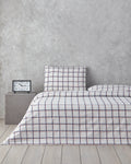 Easy Iron Duvet Cover Set Blue - Orange - Single 160x220 cm
