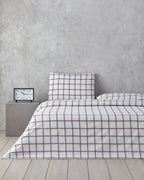 Easy Iron Duvet Cover Set Blue - Orange - Single 160x220 cm