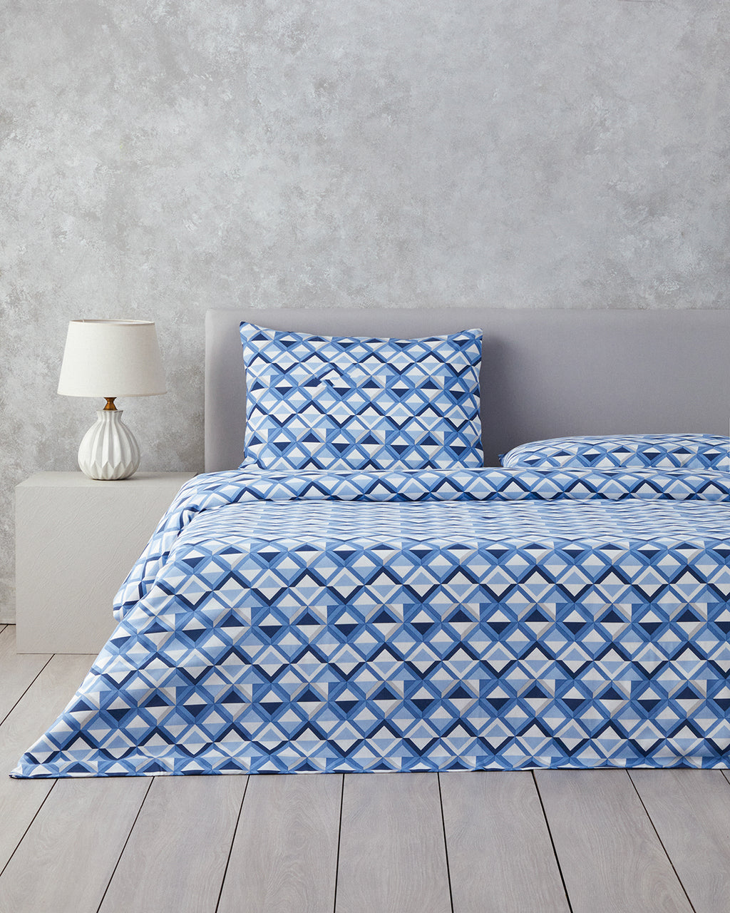 Easy Iron Duvet Cover Set Blue - Single 160x220 cm