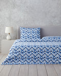 Easy Iron Duvet Cover Set Blue - Single 160x220 cm