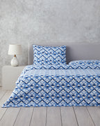 Easy Iron Duvet Cover Set Blue - Single 160x220 cm