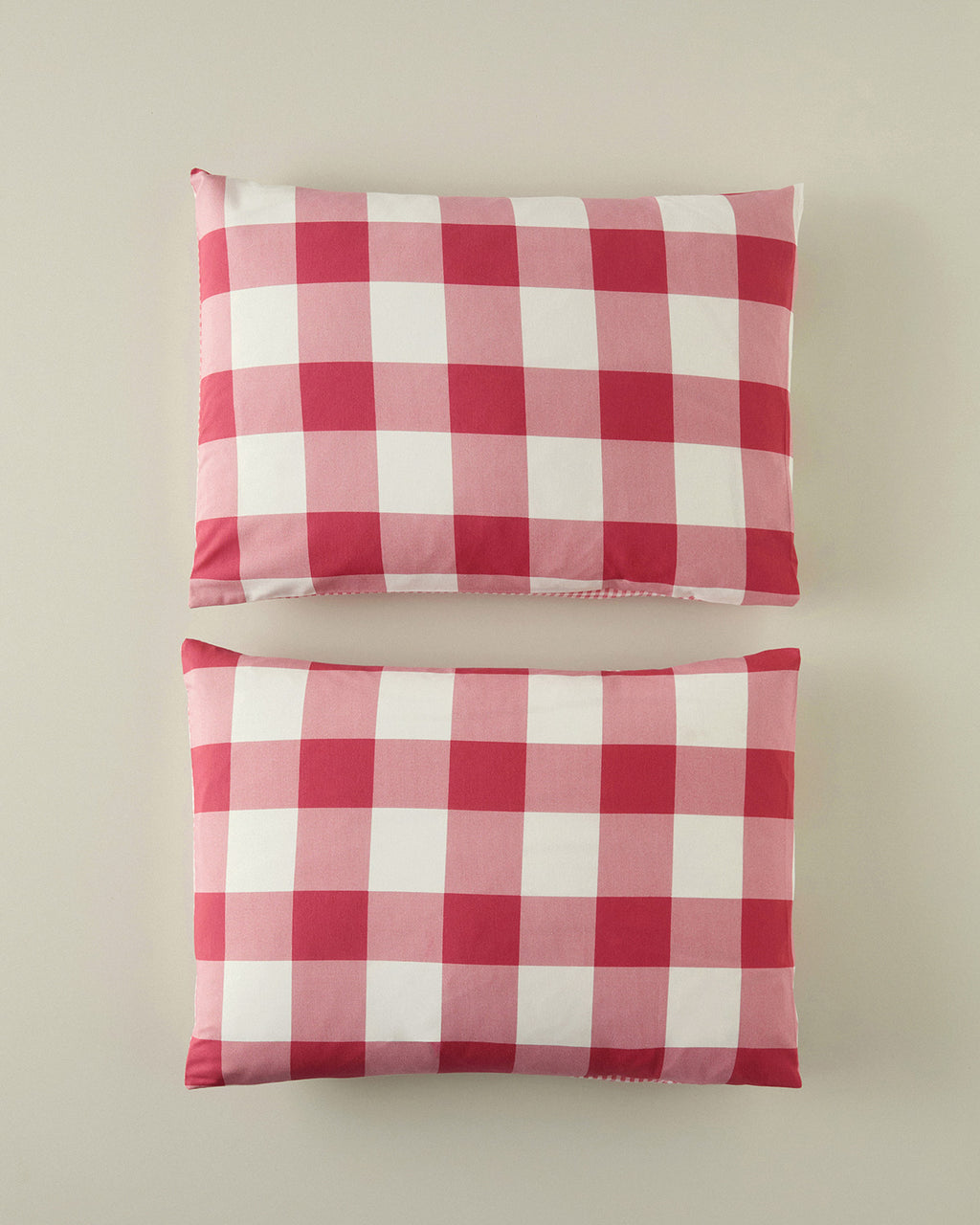 Gingham Easy Iron 2 pcs Pillow Case 50x70 cm Pink