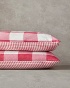 Gingham Easy Iron 2 pcs Pillow Case 50x70 cm Pink (view 4)