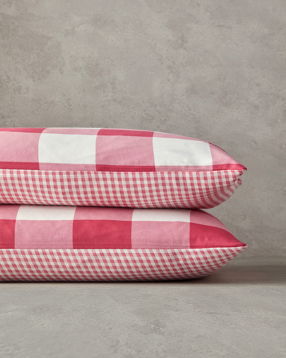 Gingham Easy Iron 2 pcs Pillow Case 50x70 cm Pink (view 4)
