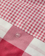 Gingham Easy Iron Single Size Duvet Cover Set 160x220 cm Pink (view 5)