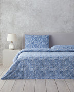 Easy Iron Duvet Cover Set Blue - Single 160x220 cm