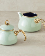 Perro Enamel Mini Tea Pot Light Mint - 0.50 L + 1.1 L