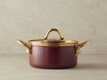 Enamel Non-Stick Deep Pot 20 cm Maroon
