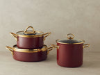Enamel Non-Stick Deep Pot 20 cm Maroon (view 5)