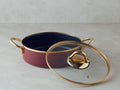 Enamel Non-Stick Overcast Pot 26 cm Maroon
