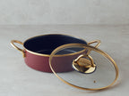 Enamel Non-Stick Overcast Pot 26 cm Maroon