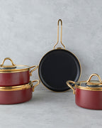 Enamel Non-Stick Overcast Pot 26 cm Maroon (view 4)