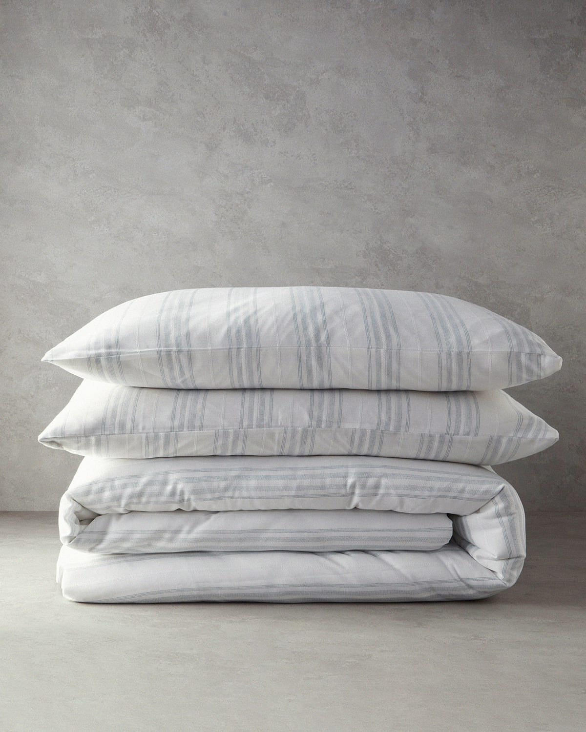 Yarn Dyed Duvet Cover Set Dark Celadon (view 18)
