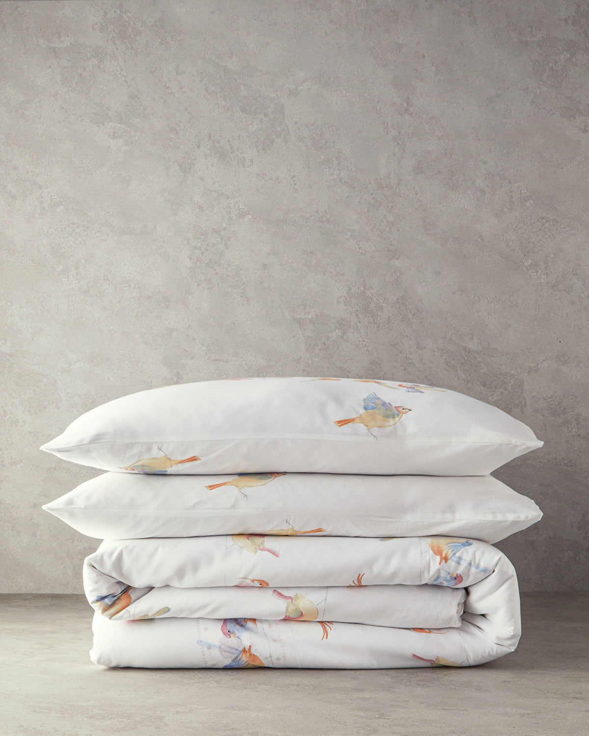 Bird Talk Cotton Duvet Cover Set Green (view 7)