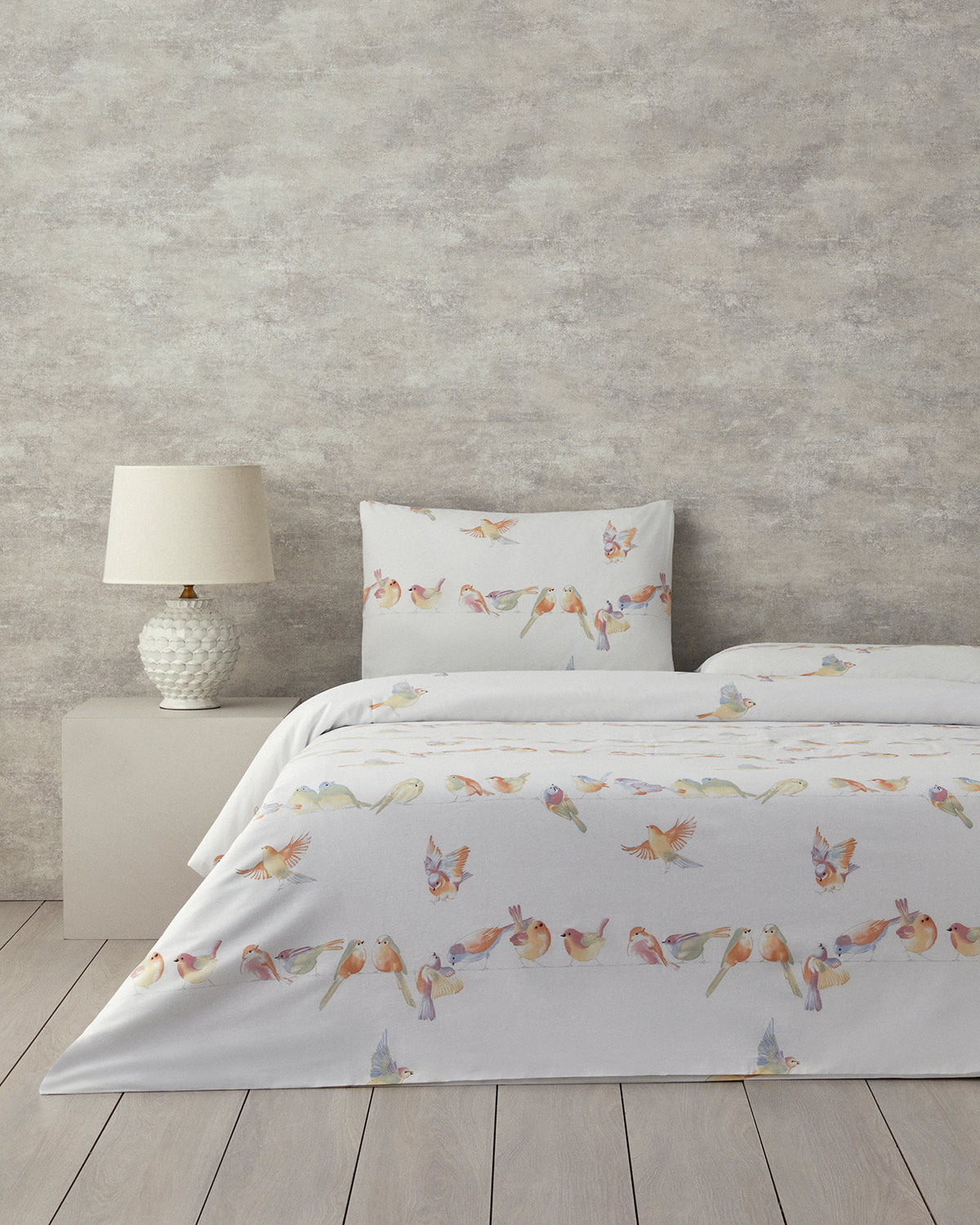 Bird Talk Cotton Duvet Cover Set Green (view 8)