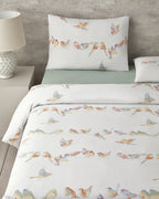 Bird Talk Cotton Duvet Cover Set Green (view 9)