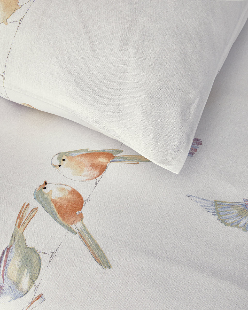 Bird Talk Cotton Duvet Cover Set Green (view 11)