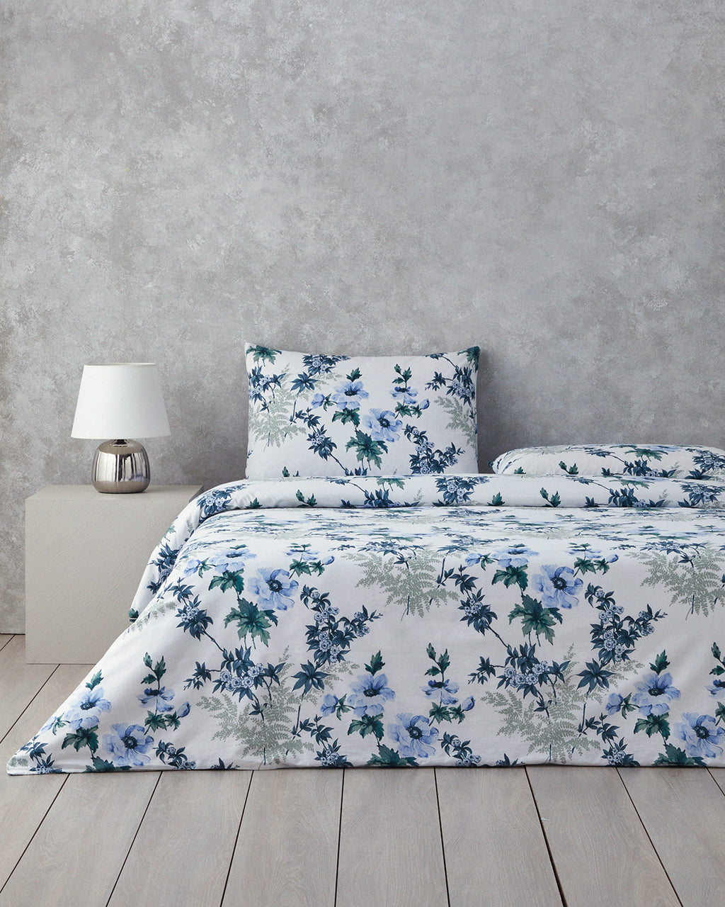 Cotton Duvet Cover Set Blue - Single 160x220 cm