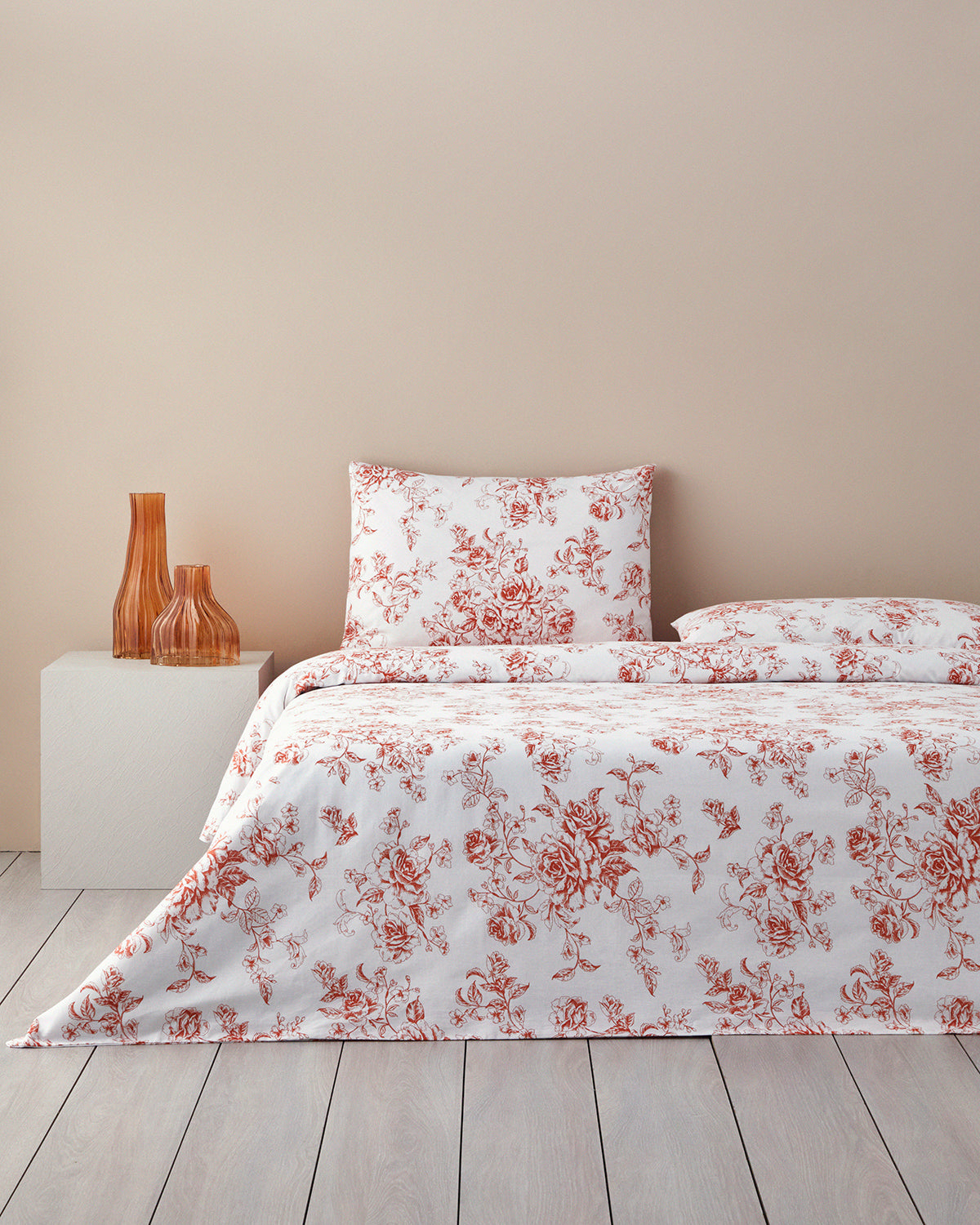 Cotton Duvet Cover Set - Blue, Orange & Pink (view 29)