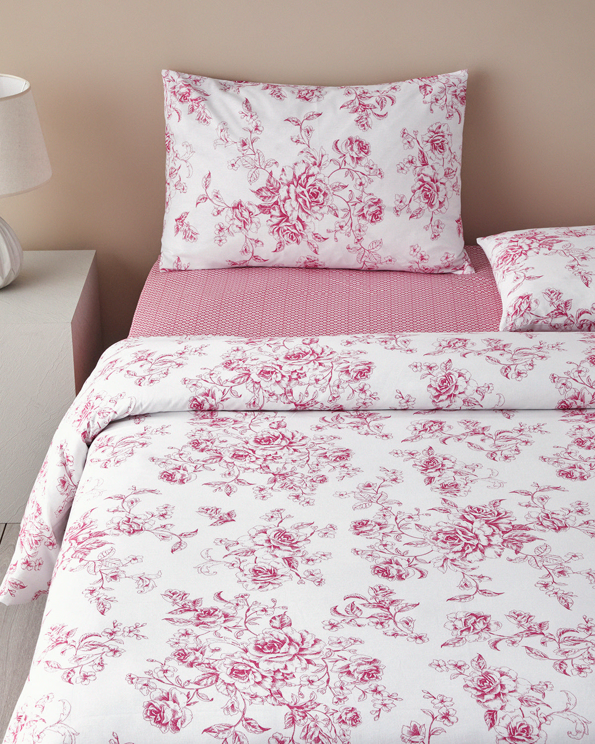 Cotton Duvet Cover Set - Blue, Orange & Pink (view 58)