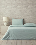 Fancy Flowers Easy Iron Single Size Duvet Cover Set 160x220 cm Green