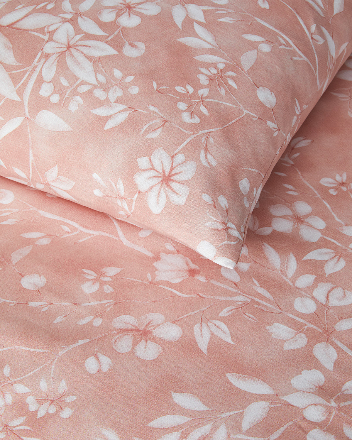 Easy Iron Duvet Cover Set - Dusty Rose, Green & Blue - Blue - Double 200x220 cm (view 4)