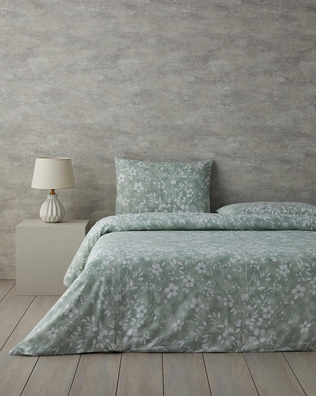 Easy Iron Duvet Cover Set - Dusty Rose, Green & Blue (view 8)